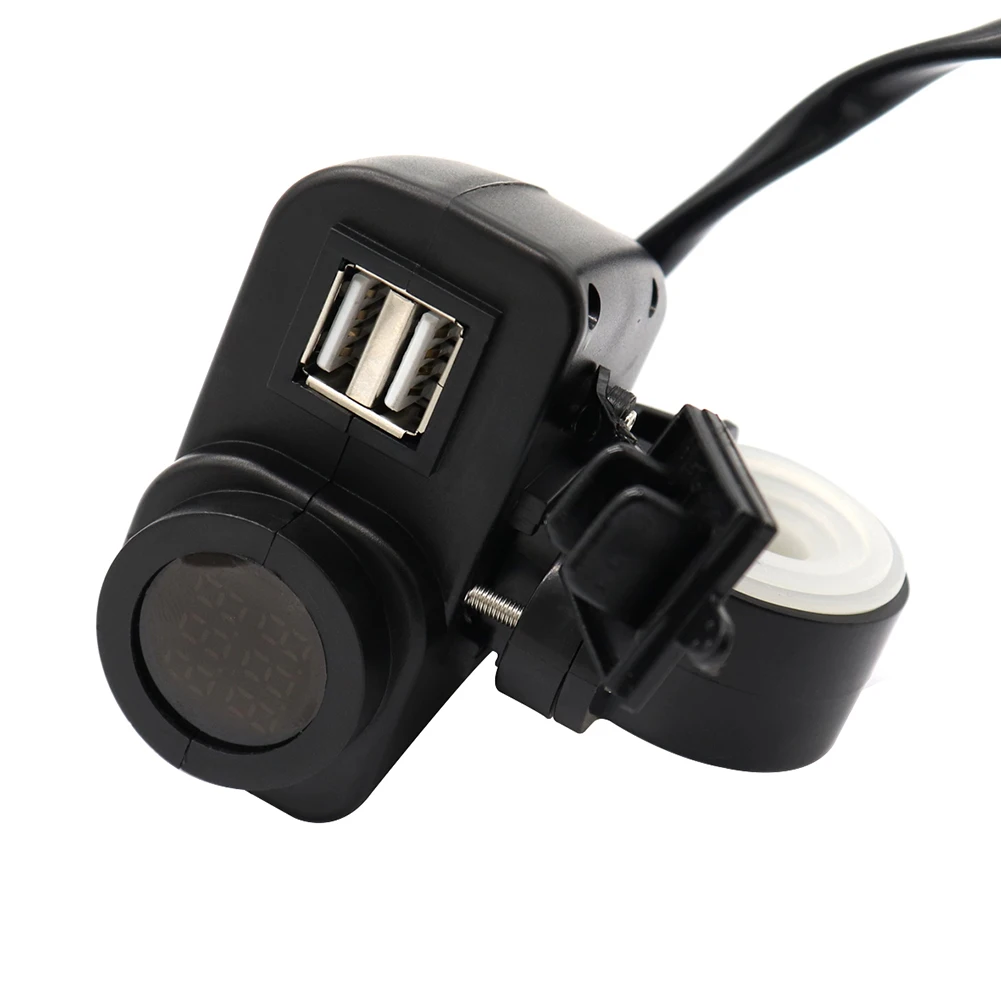 12-30V многофункциональное usb-зарядное устройство с температурным режимом, цифровое водонепроницаемое быстрое зарядное устройство для мотоцикла, компактная розетка с двумя портами и вольтметром
