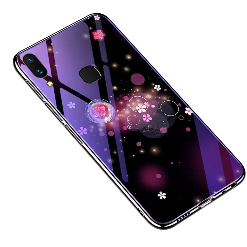 Для samsung Galaxy A10 A10s SM-A105F SM-A107F SM A105F A107F стеклянные Чехлы покрытие синий свет тюльпан Роскошный чехол Fundas Coque 6,2" - Цвет: Colorful