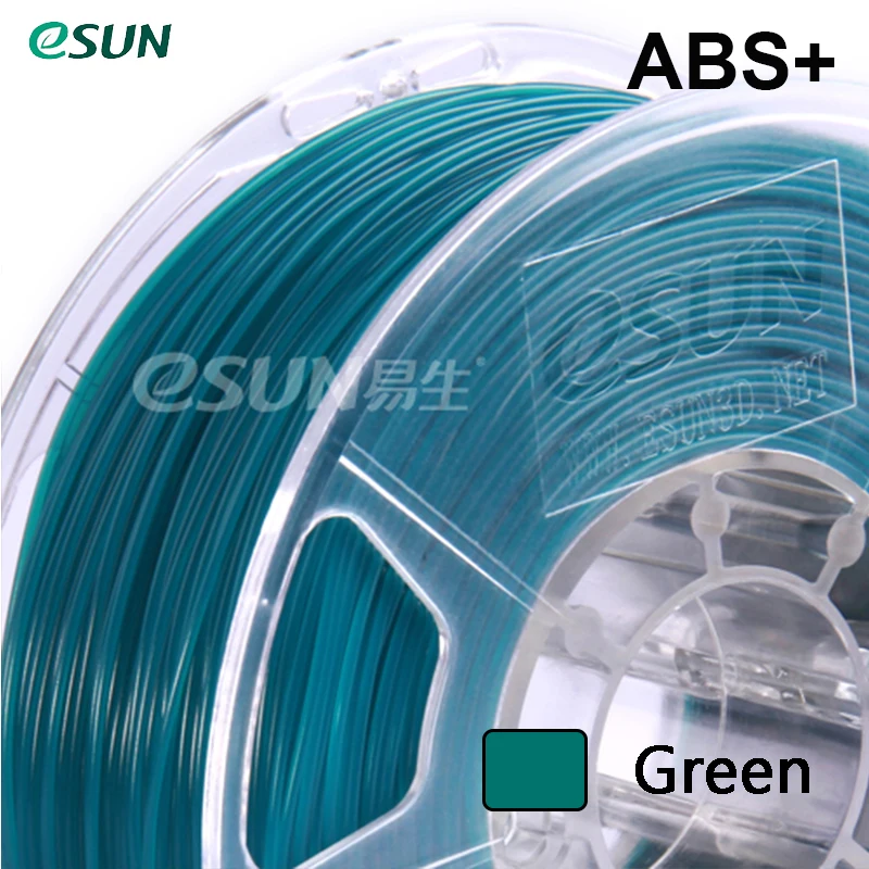 Горячая распродажа! Esun ABS, ABS+ PLA, пла, ударопрочный полистирол сверхвысокой ударной прочности+, ПВА, PETG, ePA, eTPU. 1,75 мм, Вес нетто: 1 кг из москвы россии - Цвет: ABS Plus Green