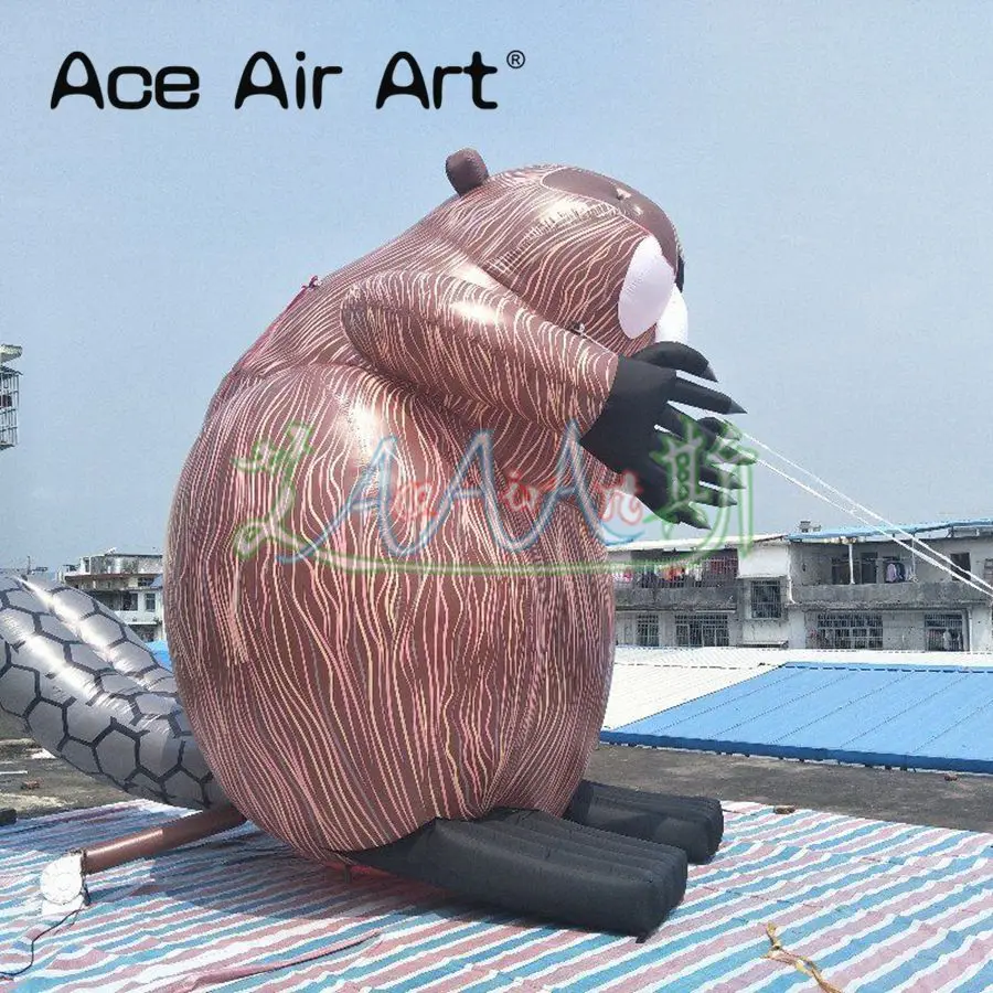 4 m tall Giant and Laborious Canadian People's mascot Inflatable Beaver for Advertising in Canada