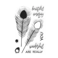 

Peacock Feather Stamps Clear Silicone Rubber Scrapbook Background Stamps