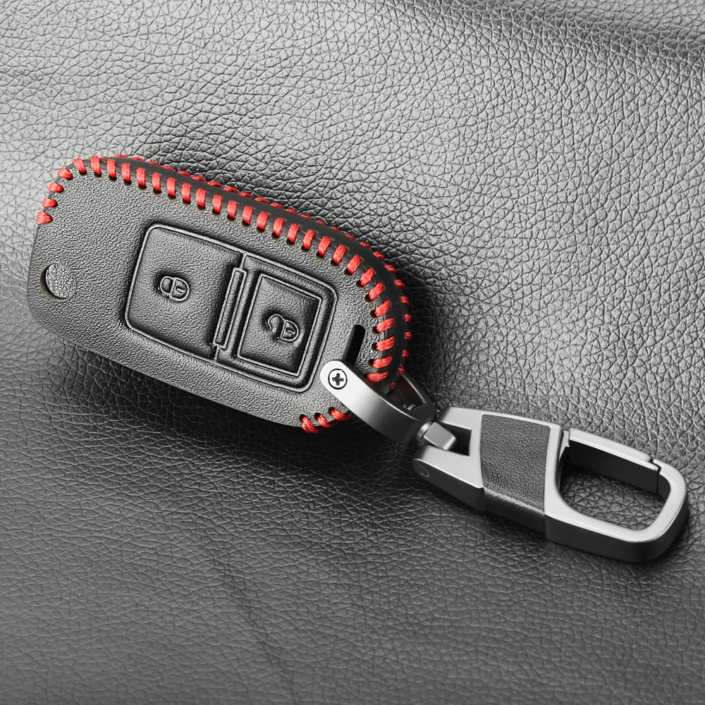 Кожаный чехол книжка с 2 кнопками раскладной для ключа дистанционным управлением