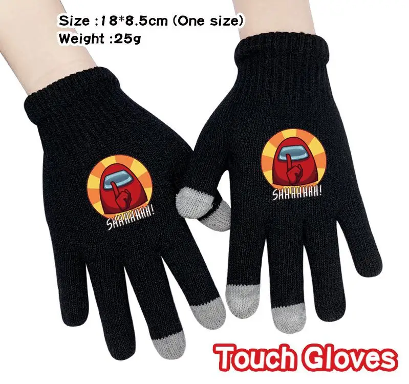 Hot Game Werewolf Kill Touch Gloves Cartoon Kids Adults Winter Warm Glove Mens Full Finger Cosplay Womens Christmas Gifts | Игрушки и