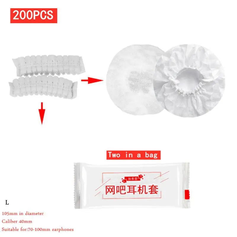 Disposable Headphone Cover Hygienic Dustproof Sweatproof Stretchable Ear Pad XXUC