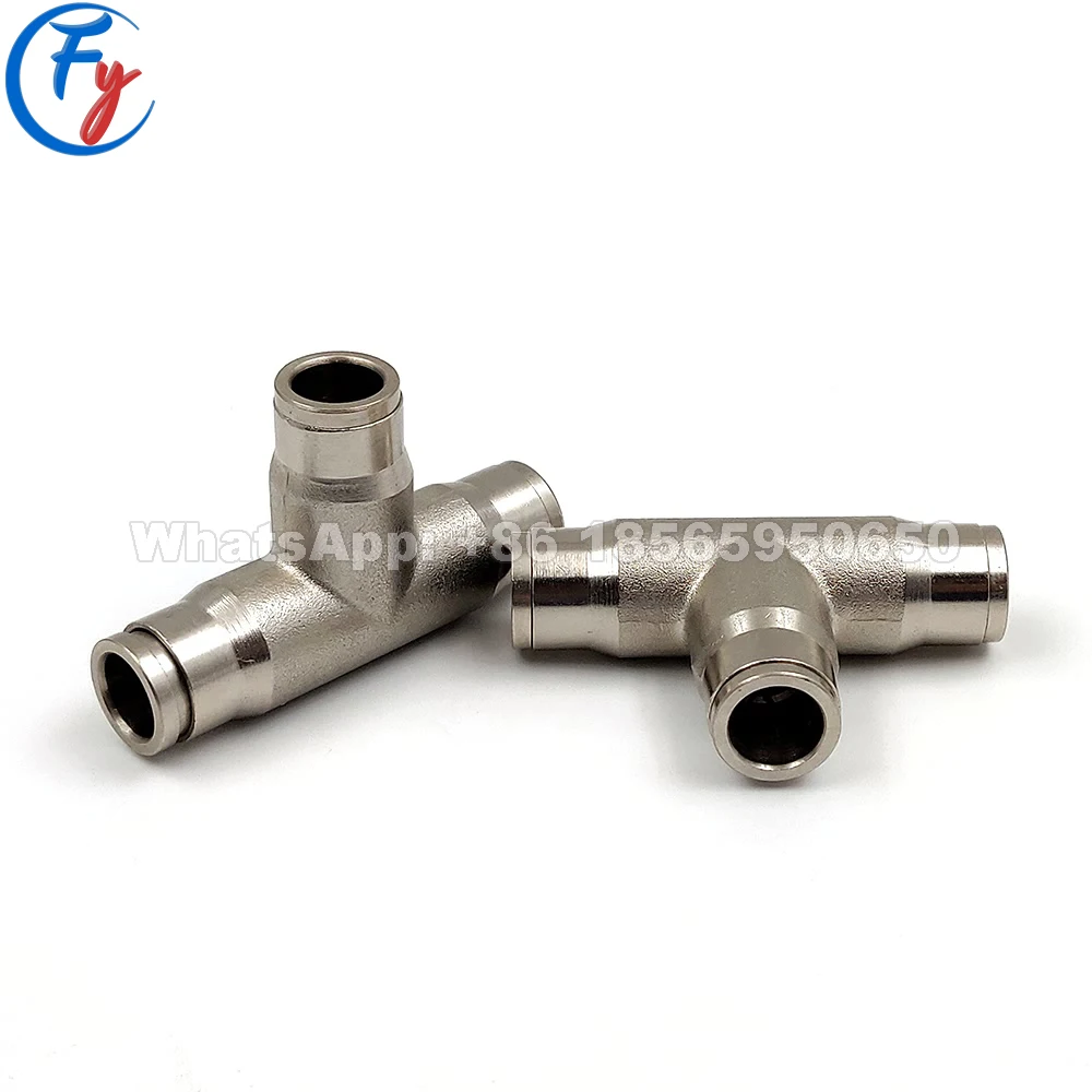 High Pressure Slip Lock Tee Connector for 6.35 mm/1/4 Inch 9.52mm 3/8inch 12.7mmNylon Tube PE Hose or Metal Pipe 1Piece