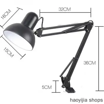 

New office studio home table lamp black flexible rocker clip installation light fashion