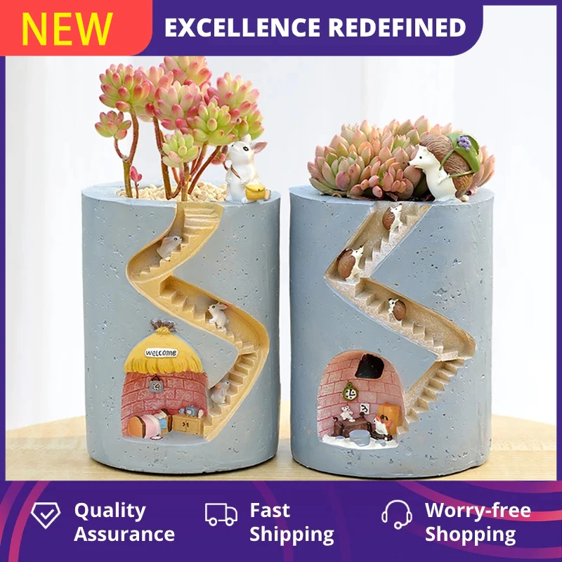 Succulent POT Plants Flowerpot Resin Cute Kettle Home/Garden Planter Ornament B Succulent POT Plants Flowerpot Resin Cute Kettle Home/Garden Planter Ornament B