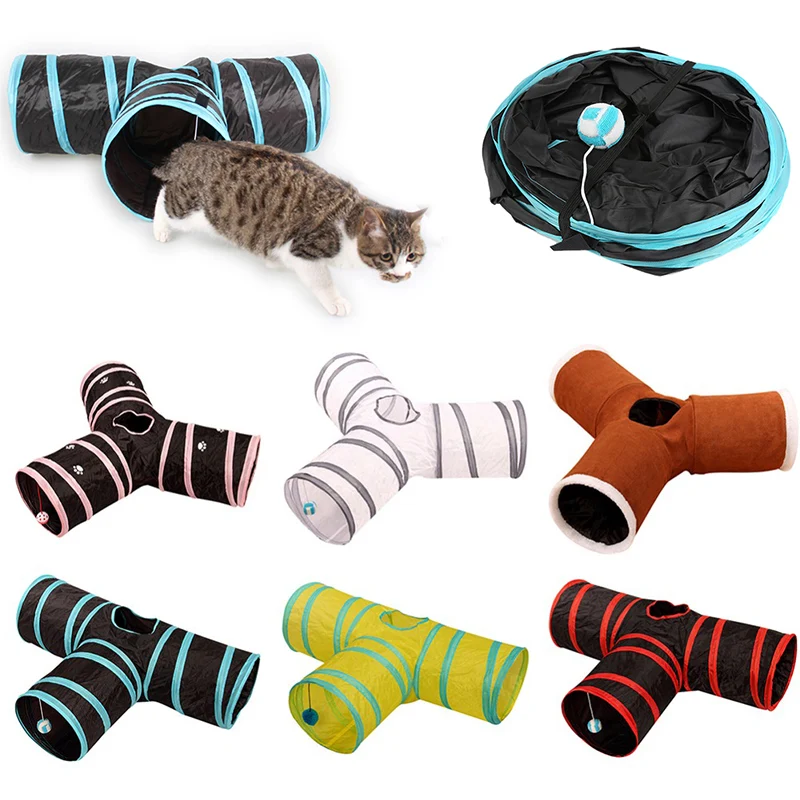 2/3/4/5 отверстия Pet туннель для кошек игрушки складной домашних животных с