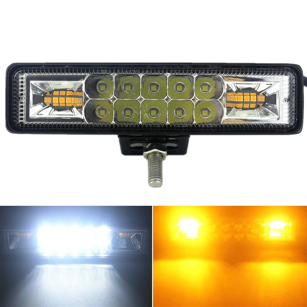 48W Strobe Flash Work Light Led Light Bar For Offroad Atv Jeep Suv Moto G3L2 - Цвет: amber white amber