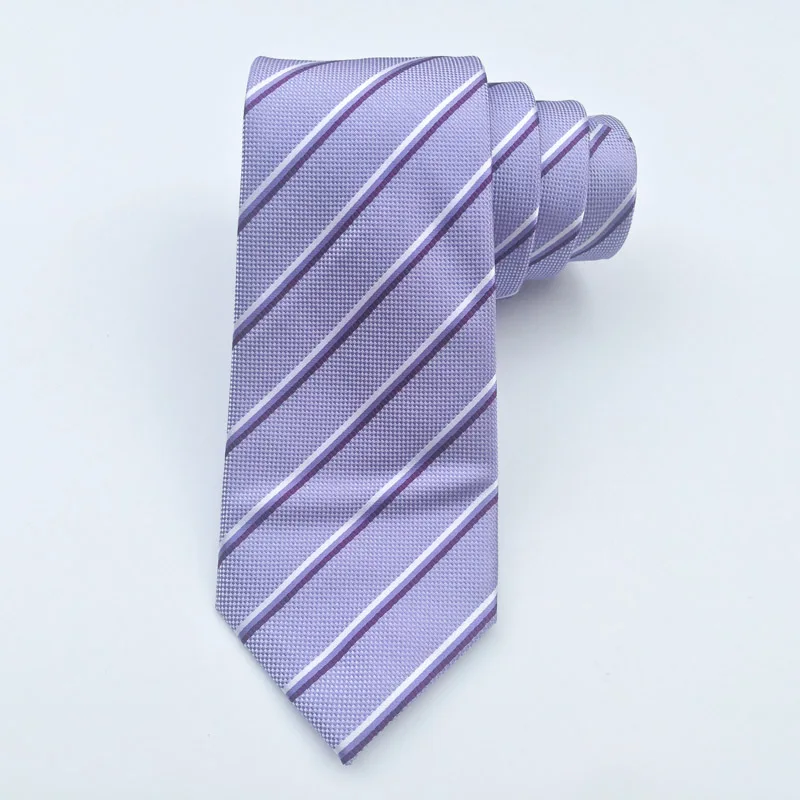 Фиолетовый галстук бренд Cravate новые галстуки в полоску для мужской свадебный галстук 8 см ширина мужские вечерние галстуки Gravata Мужские аксессуары