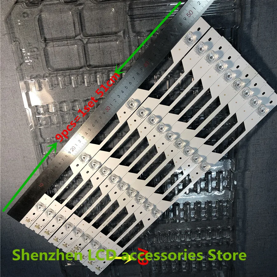 3set para Tcl Backlight tv Lcd Bar 55hr330m04a0 v2 55hr330m04b0 Hr-26307-0321 51 Centímetros 100% Novo 27pcs = Tcl 55p1-ud 4leds - Image 2