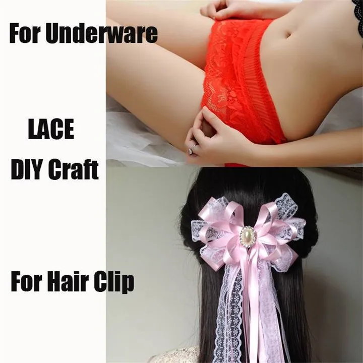 6  10Yards 14mm Lace Ribbon Bilateral Handicrafts Sofa Curtain Lace Fabric Accessories Handmade DIY Sewing Lace Skirt Bow Decor