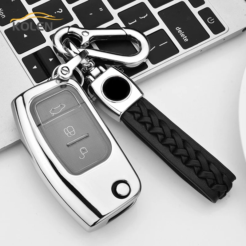 Soft TPU Car Remote Key Case Cover For Ford Fiesta Focus 3 Ecosport Kuga B-Max C-Max Escape Folding Key Holder Shell Accessories - H643e93b886484092b525e1453514217e2