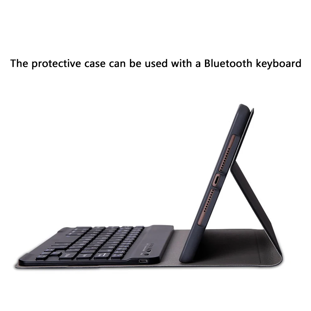 Для ipad 10,2 дюймов планшет Bluetooth клавиатура тканевые метки планшет кожаный защитный чехол с держателем для ручки американская клавиатура
