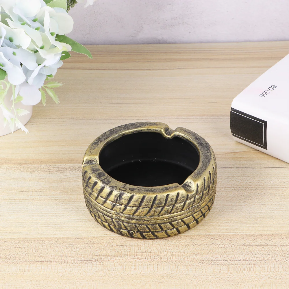 

1PC Ceramic Ashtray Tyre Design Ashtray Cigarette Ash Holder Tea Table Ashtray Creative Tobacco Jar without Cover for Home Offic