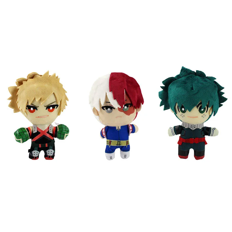 3 шт./лот аниме My Hero Academy Плюшевые игрушки-подвески Todoroki Shoto Bakugou Katsuki Midoriya Izuku мягкие брелки куклы