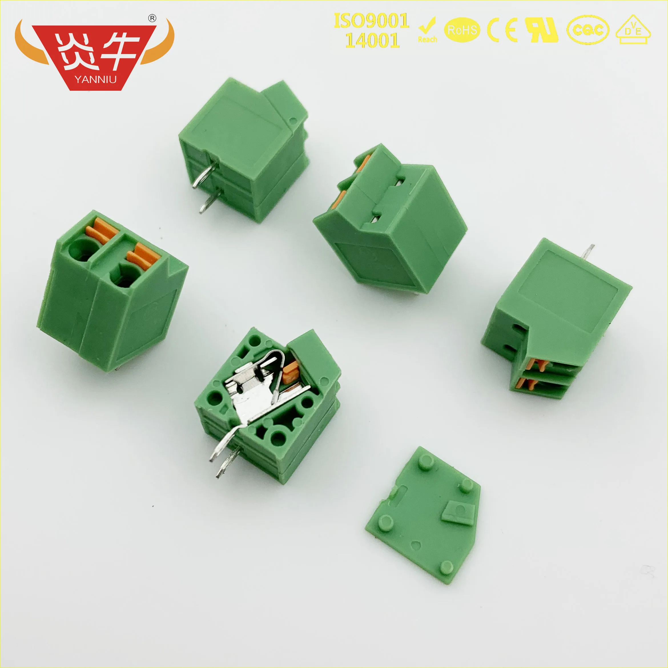 Blocos de Terminais de Mola Milímetros 2pin12pin Spta 1 – Kefa 2-50-1752214 Contato Phoenix Degson Kf250nh 5.0 Dg246 2p12p Pcb