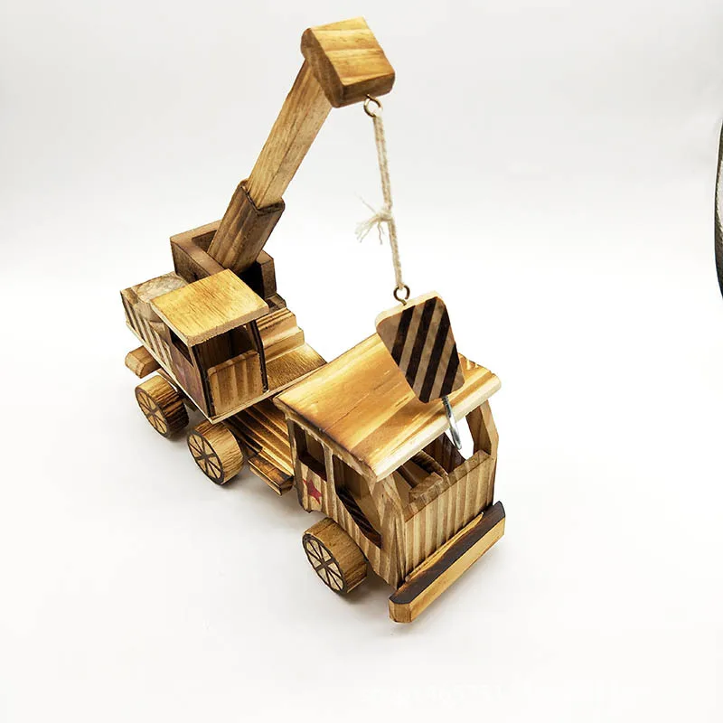 

Craft Ornaments Wooden Model Crane Home Office Wooden Craft Decoration