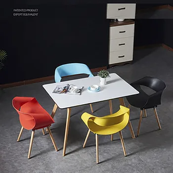 

Nordic Living Room Chairs Dining Leisure Creative Simplicity Mid Century Modern Back Home Simple Retro