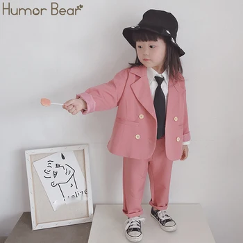 

Humor Bear Autumn Kids Clothes Sets Spring Toddler Girls Clothes Baby Girl Outfit Long Sleeve Cotton Children Kids Casual Suit