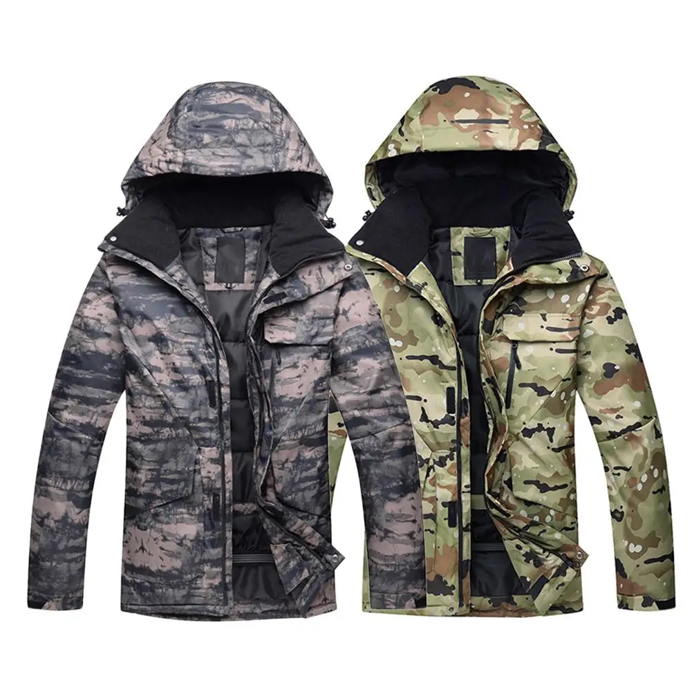 

ARCTIC QUEEN Snowboard Suit Set Men's Winter Outdoor Waterproof Warm Thickened Camouflage Ski Suit Set Comfortable Breathable