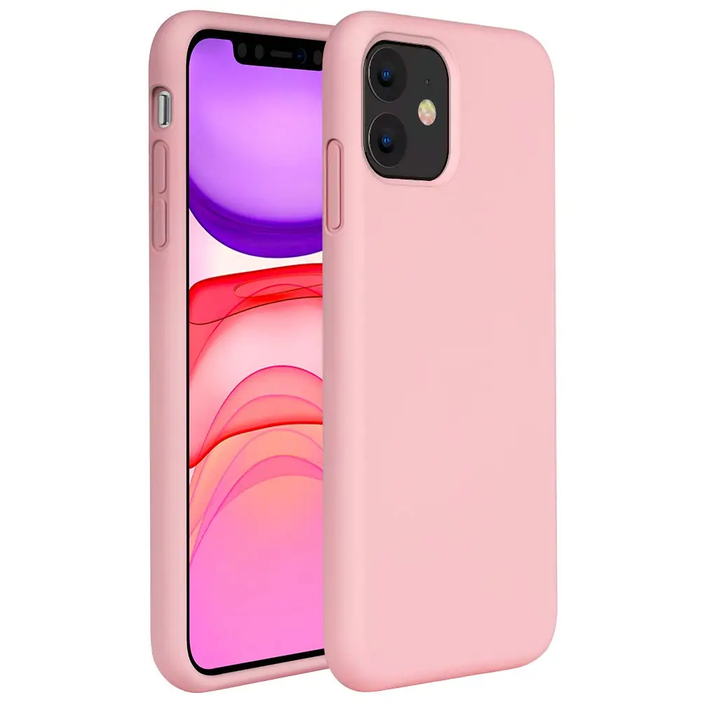 Мягкий Жидкий официальный силиконовый чехол для iPhone 11 Pro Max 8 Plus из микрофибры, Противоударная задняя крышка для iPhone X XR Xs MAX XS - Цвет: Pink