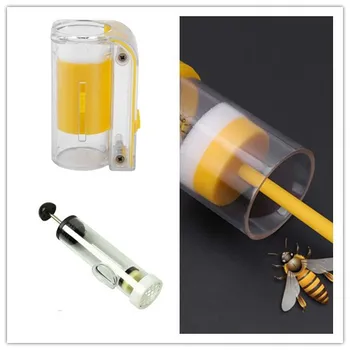 

bottle for beekeeping Bee Catcher Yellow Plastic Farm Marker Bottle Plunger Plush Beekeeper Tool beekeeping equipment #L5