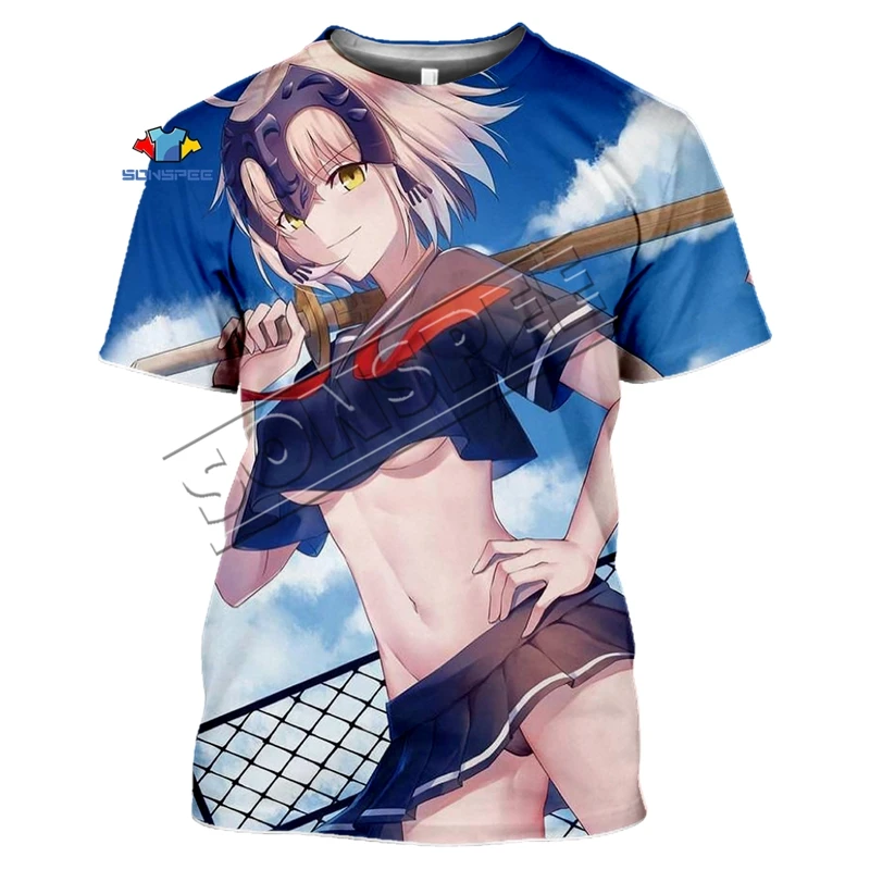

The new Summer Fashion Men Women Sweatshirt 3D Print Anime Fate Stay Night Short Sleeve T-Shirt Unisex Casual Pullover