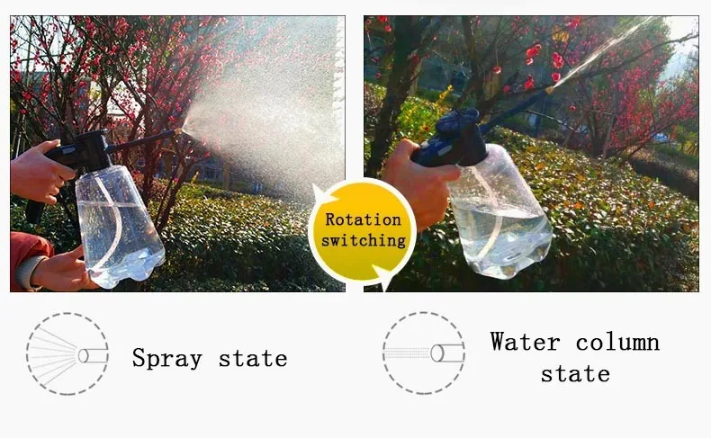 2L прозрачный садовый Электрический распылитель с длинной насадкой для рта, высокая бутылка с пневматическим разбрызгивателем, садовый поливальник для цветов, горшок для воды