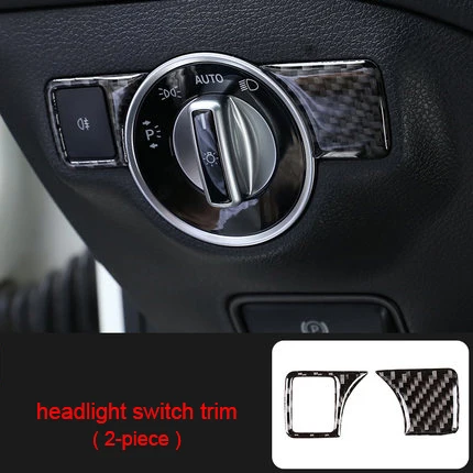 Для Mercedes Benz A CLA gla углеродное волокно переключатель фар отделка 2 шт - Цвет: light switch trim