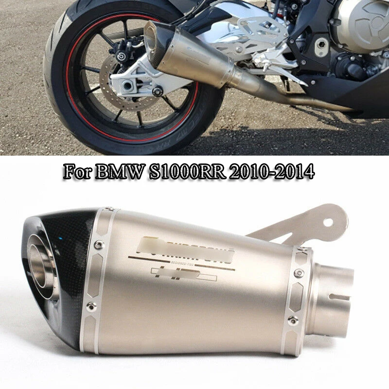 60.5mm Motorcycle Exhaust System Muffler Silencer Tip Pipe With Removable DB Killer For BMW S1000RR 2010 2011 2012 2013 2014 60.5mm Motorcycle Exhaust System Muffler Silencer Tip Pipe With Removable DB Killer For BMW S1000RR 2010 2011 2012 2013 2014