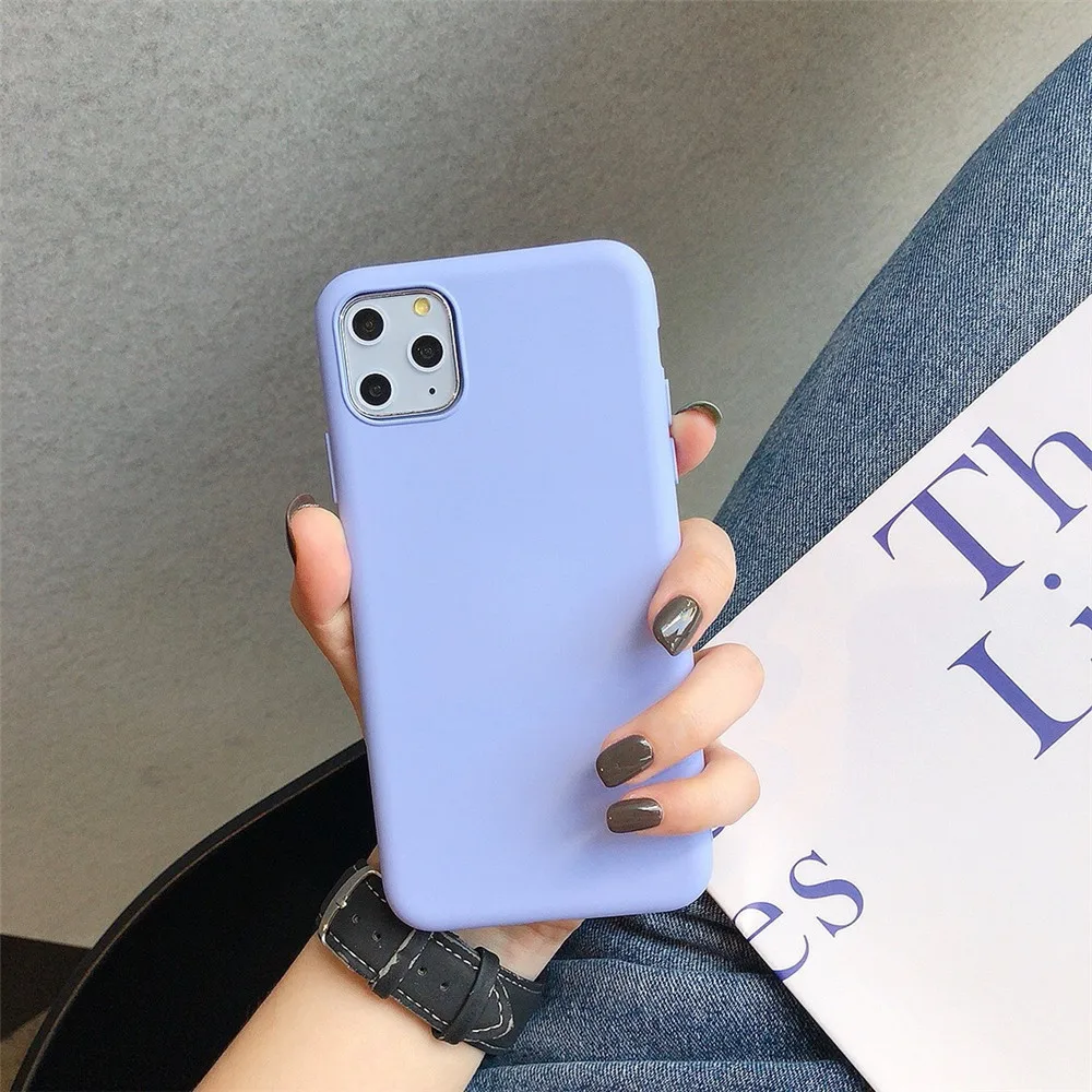 Простой однотонный ТПУ набор защитный чехол для iphone 6 7 8/6 7 8 plus/11pro Maxx xs xr/xs max Гладкий мягкий чехол для телефона