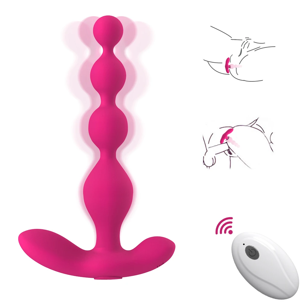 Anal Beads Vibrator Wireless Remote Control Butt Plug Silicone Anus Masturbator Male Prostate Massage Sex Toys For Woman And Man - Anal Sex Toys