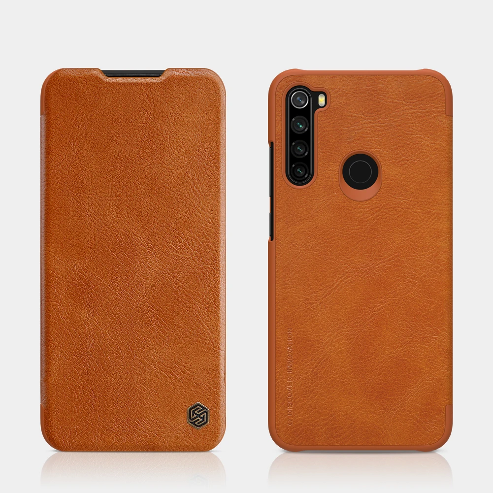 Кожаный чехол Nillkin для Xiaomi Redmi Note 8 Qin серии Флип-Чехлы Роскошные чехлы для телефонов задняя крышка