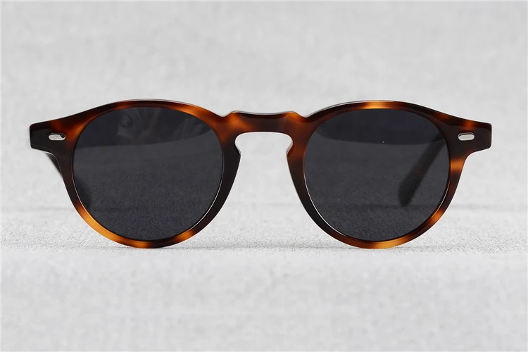 tortoise gray Gregory Peck OV5186 Size47 Oliver Brand Sunglasses Women Sunglasses Men Polarized Round Sunglasses with OP Logo Original Box - Цвет линз: tortoise gray