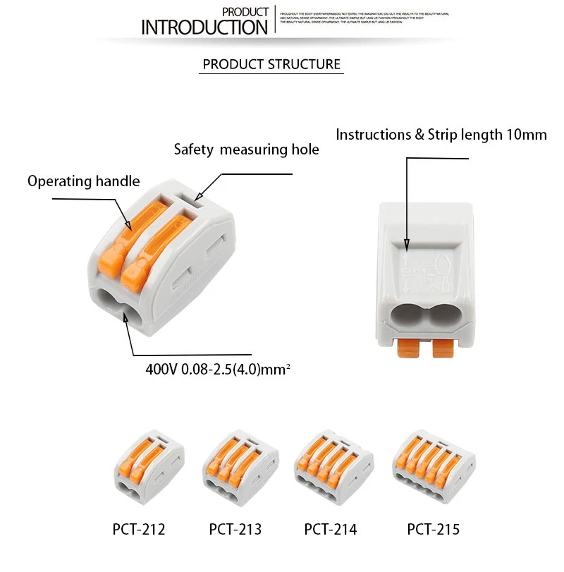 94 шт смешанные в штучной упаковке Укрась свою PCT-412-212/213/214/215 Тип провода компактный Универсальный разъем клеммной колодки с фиксацией аксессуары