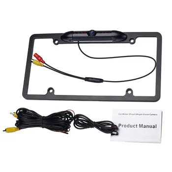 

Black American License Plate Frame Car Camera HD Waterproof CCD Infrared Night Vision Frame License Plate Rear View Camera