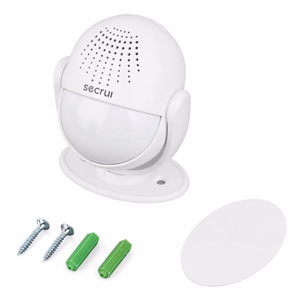 Secrui KR-M6 Infrared Smart Welcome Doorbell Alarm System Wireless Doorbell Welcome Device Home Shop Anti-theft Alarm White