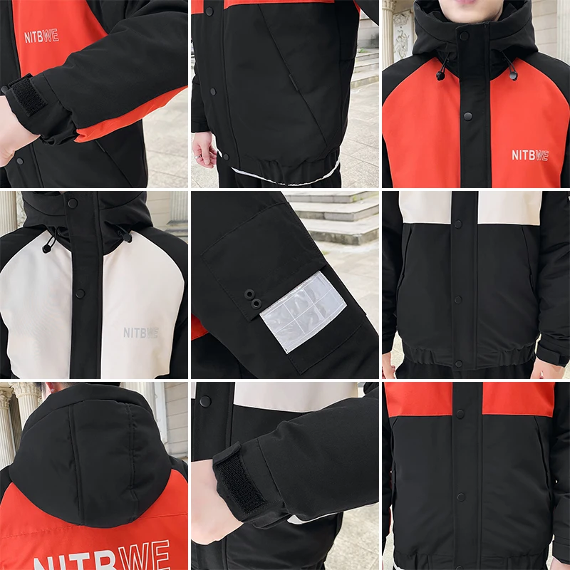 90% OFF TFETTERS 2019 Men Casual Hooded Parka Printed Winter Men Fashion Patchwork Slim Fit Coat Thick Warm Mens Jackets and Coats