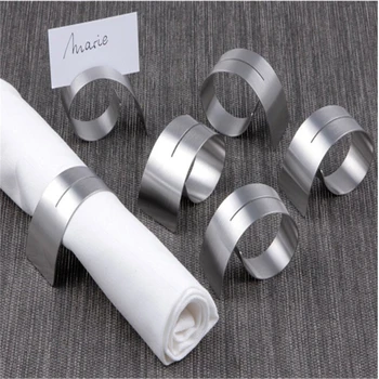 

2 One-Pack Silver Stainless Steel Napkin Ring Table Decoration Napkin Ring
