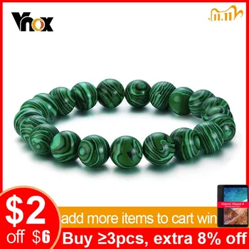 

Vnox Vintage Beaded Chain Bracelets for Women Men Natural Stones Stretch Rope Chain Casual Male Jewels