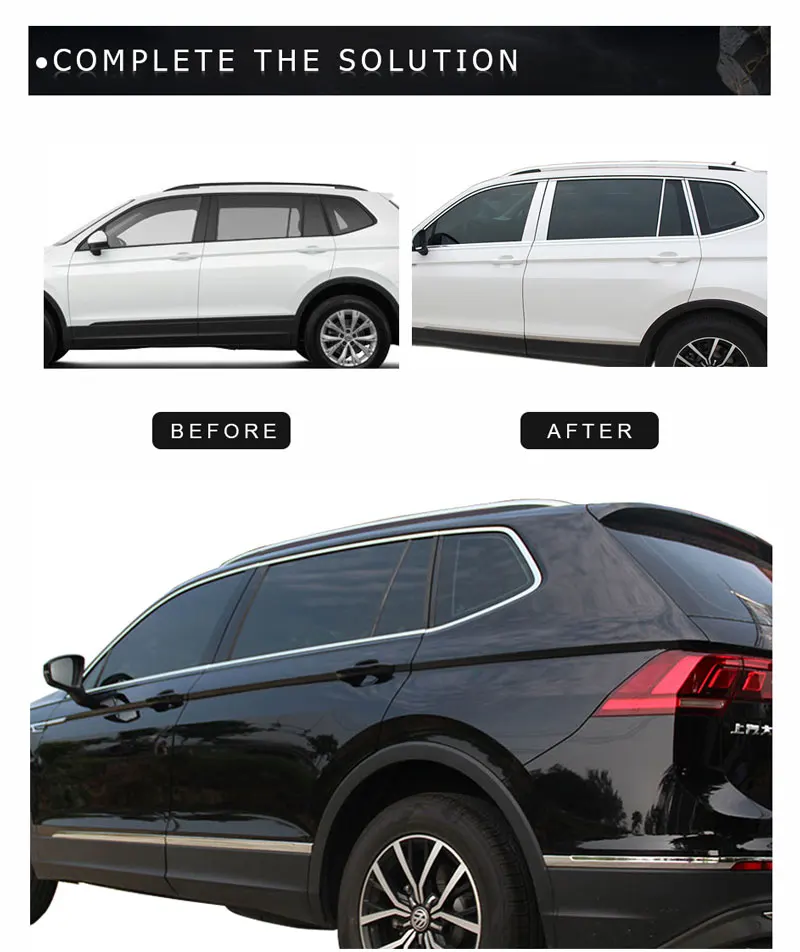 Для Volkswagen Tiguan L наружные части, отделочные полоски для боковых окон, аксессуары из нержавеющей стали для tiguan L YCSUNZ