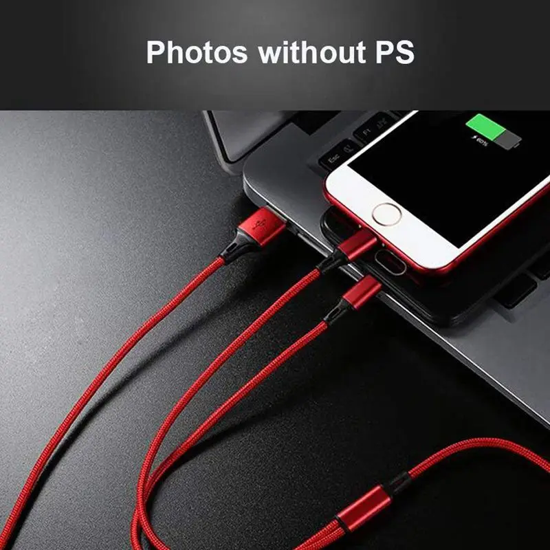 Мульти USB кабель-3 в 1 зарядный кабель нейлоновая оплетка 4 фута(1,2 м) алюминиевый разъем usb зарядный шнур совместим с iPhone, iPad
