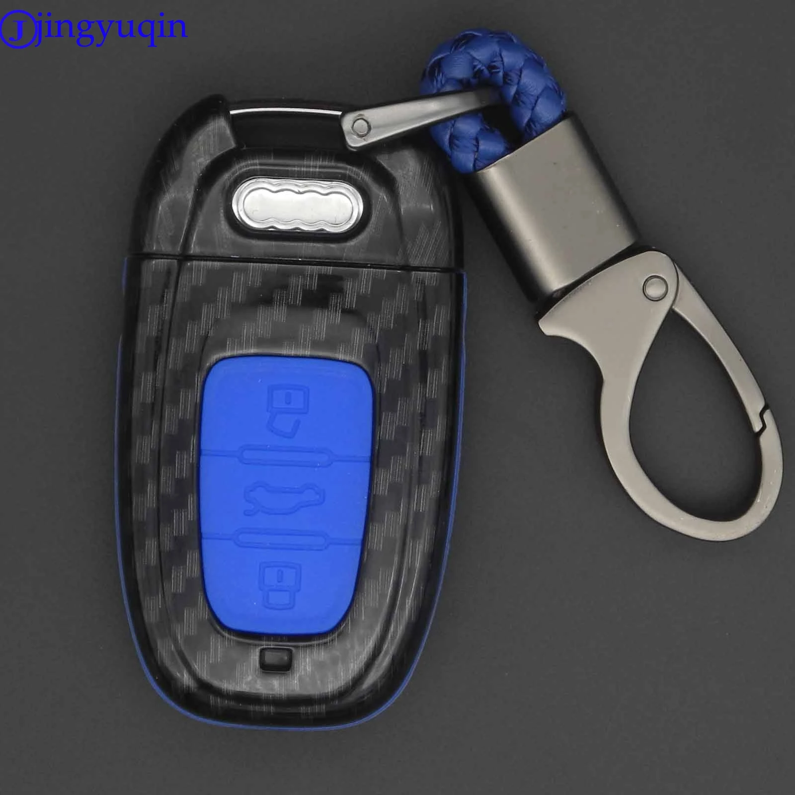 Jingyuqin 3b чехол для ключей из углеродного волокна для Audi A4L A6L Q5 A5 754C/754G Smart Key
