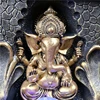 Hindu Ganesha Statue Fortune Lucky Feng Shui Desktop Fountains Indoor LED Glowing Ball Spring Water Sound Waterfall Fountain ► Photo 2/6