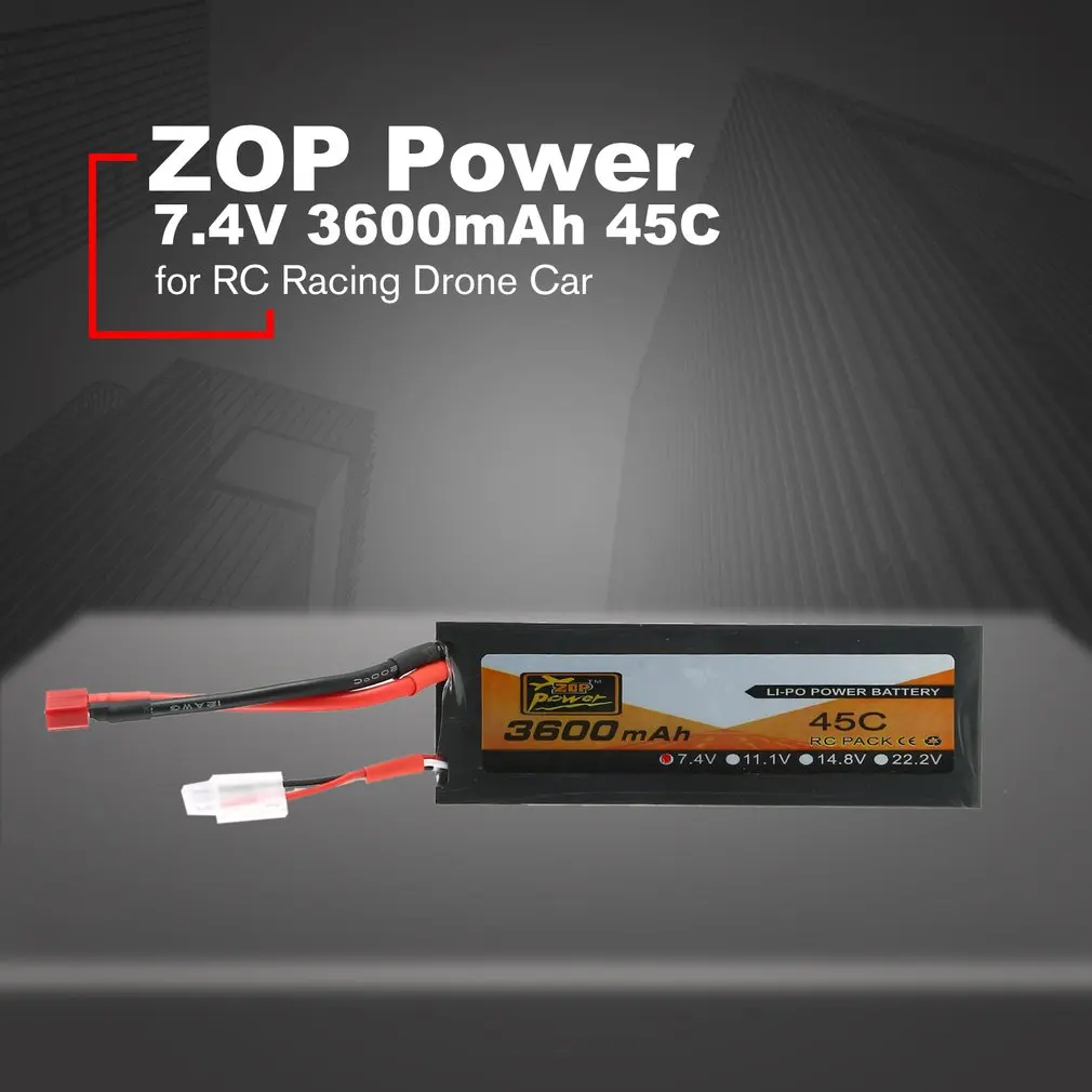 ZOP power RC Lipo Аккумулятор 7,4 V 8000 mAh/5000 MAH 35C/45C перезаряжаемый Lipo аккумулятор T разъем для радиоуправляемого гоночного дрона вертолета автомобиля лодки