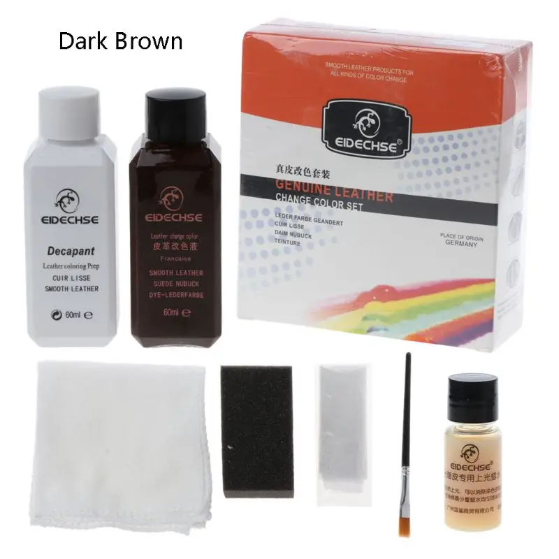 Dark Brown 1 компл. Мебель клиника кожа легко реставрационный набор кожа Refinish Recolor агент комплект - Цвет: Dark Brown