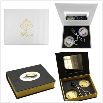 

2020 New 2 Pairs Magnetic False Eyelashes Handmade Dual Magnetic Lashes No Glue Lashes Magnet Fake Eyelash Curler Applicator