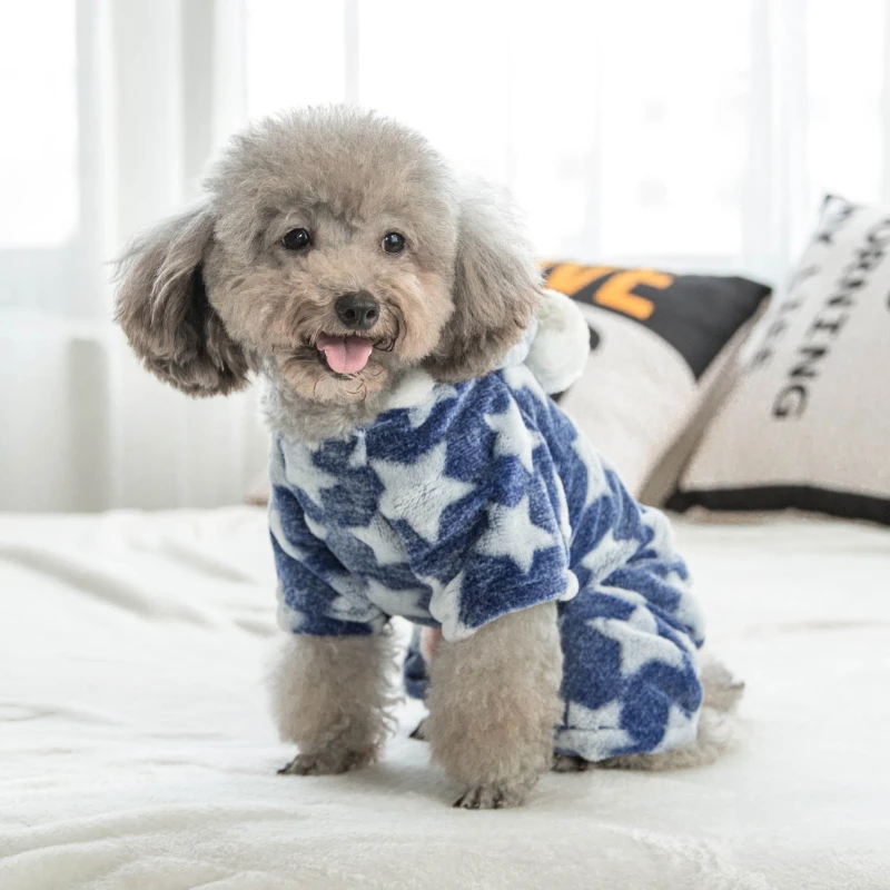 Осень Зима пижамы для собак комбинезон для маленьких собак Shih Tzu Йоркширский пуловеры Мягкий Флис щенок кошка одежда для домашних животных