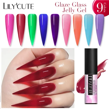 

LILYCUTE 5ml Glaze Glass Jelly Gel Nail Polish Soak Off UV Gel Nail Varnish Semi Permanent Long Lasting Nail Art varnish